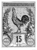 Buy Postage Stamp Depicting the French Cockerel, Emblem of the French Republic, Late 19th Century at AllPosters.com