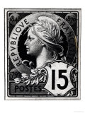 Postage Stamp Depicting Marianne, the Official Representation of the French Republic, circa 1893