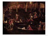 Gondoliers on the Grand Canal, Detail from the Miracle of the Relic of the True Cross