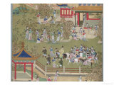 Emperor Yang Ti Strolling in His Gardens with His Wives, from a History of Chinese Emperors