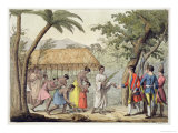 Buy Captain Samuel Wallis Being Received by Queen Oberea on the Island of Tahiti at AllPosters.com
