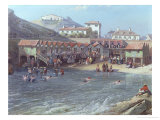 Buy The Beginning of Sea Swimming in the Old Port of Biarritz, 1858 (Detail) at AllPosters.com