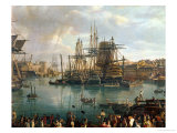 Buy The Port of Brest with a View of Shipping, 1794 (Detail) at AllPosters.com