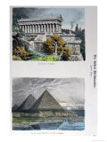 Temple of Diana at Ephesus and Pyramids of Giza, from a Series of the Seven Wonders of the World