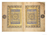 Illuminated Pages from a Koran Manuscript, Il-Khanid Mameluke School