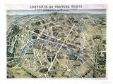 Buy Map of Paris During the Period of the "Grands Travaux" by Baron Georges Haussmann 1864 at AllPosters.com