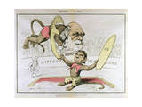 Buy Caricature of Charles Darwin and Emile Littre Depicting Them as Performing Monkeys at a Circus at AllPosters.com