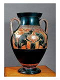 Amphora Decorated in Black-Figure Painting Signed by Exekias (c. 540 BC) Showing Ajax and Achilles