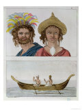 Buy Inhabitants of Easter Island, from "Le Costume Ancien Et Moderne" by Jules Ferrario, circa 1820 at AllPosters.com