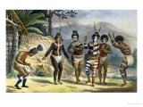 Buy Indians Dancing at the San Jose Mission, from "Voyage Pittoresque Et Historique Au Bresil" at AllPosters.com