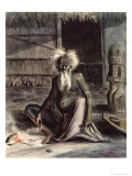 Buy Old Man of Tahiti Seated Near a Tiki, circa 1841-48 at AllPosters.com
