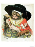 Caricature of the Negus of Ethiopia, Menelik II (1844-1913), from