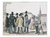 Buy Elegant Men Wearing Scottish Trousers on the Streets of Vienna at AllPosters.com