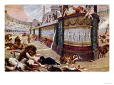 Buy Postcard Depicting the Bloody Games in the Arena in Rome, Illustration from "Quo Vadis," 1910 at AllPosters.com