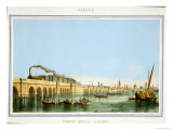 Buy Bridge over the Lagoon, from "Views of Principal Monuments in Venice," Published circa 1850 at AllPosters.com