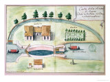 Buy Drawing of the Lock at Negra on the Canal Du Midi at AllPosters.com