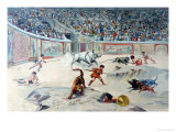 Gladiators Fighting Animals in the Circus at Pompeii