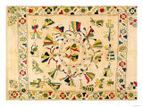 Rumal: Square Embroidery Cover Showing Punjabi Dance, Mid 19th Century