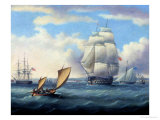 Buy Euryalus (Capt. Blackwood), Thunderer and Ajax Leaving Plymouth to the Battle of Trafalgar (1805) at AllPosters.com