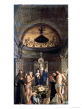 Madonna and Child Enthroned Between Ss. Francis, John the Baptist, Job, Dominic, Sebastian, Louis