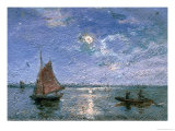 Fishing Boats by Moonlight Giclee Print