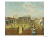 Buy A Young Lady with Her Dog in Front of a Garden at AllPosters.com