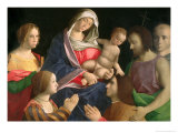 Buy Madonna and Child with St. John the Baptist, Two Saints and Donors at AllPosters.com