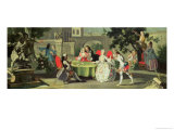 Buy An Ornamental Garden with Elegant Figures Seated Around a Card Table at AllPosters.com