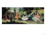 Buy An Ornamental Garden with a Young Girl Dancing to a Fiddle at AllPosters.com