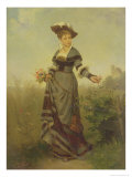 Buy A Lady Picking Flowers in a Landscape at AllPosters.com