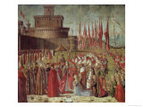 The Pilgrims Meet Pope Cyriac Before the Walls of Rome, from the St. Ursula Cycle, 1498