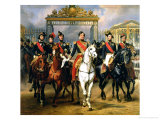 King Louis-Philippe of France and His Sons Leaving the Chateau of Versailles on Horseback, 1846