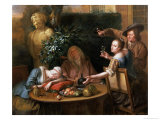 Buy A Peasant Pours a Drink for a Woman While Her Husband and Maid Sleep, 1739 at AllPosters.com