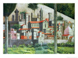 Buy Medieval Town, Detail from the Journey of the Magi Cycle in the Chapel, circa 1460 at AllPosters.com