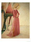 The Annunciation, Detail of the Angel Gabriel and St. Peter the Martyr, 1442