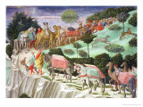 Buy Caravan of Pack Animals Climbing a Hill, Detail from the Journey of the Magi Cycle at AllPosters.com