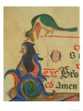 Buy A Fantastical Bird Perched Above a Cloaked Figure, Detail of Decorated Initial "R" at AllPosters.com