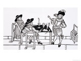 Vintners in a Tudor Ale House, from a Broadsheet "Health to All," 1642