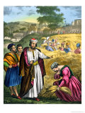 Buy Ruth in the Field of Boaz, from a Bible Printed by Edward Gover, 1870s at AllPosters.com