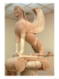 Crouching Sphinx on an Ionic Votive Column, Greek, from Naxos, circa 560 BC