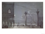 Buy Nocturnal Scene of Palazzo Ducale and the Two Columns Venice at AllPosters.com