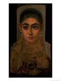 Buy Portrait of a Woman Wearing a Gold Pectoral, Tomb Decoration, from Fayum, 120-130 AD at AllPosters.com