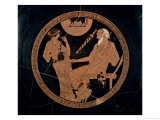 Attic Red-Figure Cup Depicting Phoenix and Briseis, Achilles' Captive, Greek, circa 490 BC