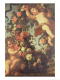 Buy Two Putti Supporting a Flower Garland at AllPosters.com