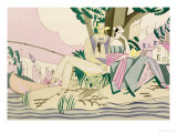 Buy Picnic and Fishing Scene, circa 1920 at AllPosters.com