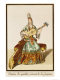 Buy Lady of Quality Playing the Guitar, Fashion Plate, circa 1695 at AllPosters.com