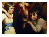 Buy Two Girls, One Playing with a Mask, Detail from the Painting at AllPosters.com