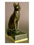 Buy Statuette of a Cat Representing the Goddess Bastet, Bearing the Cartouche of Psamtek I at AllPosters.com