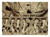 Buy West Portal Tympanum Depicting the Last Judgement: Detail of Christ's Feet, an Angel and Mortals at AllPosters.com