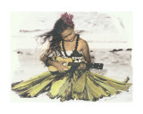 Buy Hawaiian Girl Sitting, Playing Ukulele at AllPosters.com